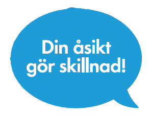 Pratbubbla med Din &aring;sikt g&ouml;r skilnad